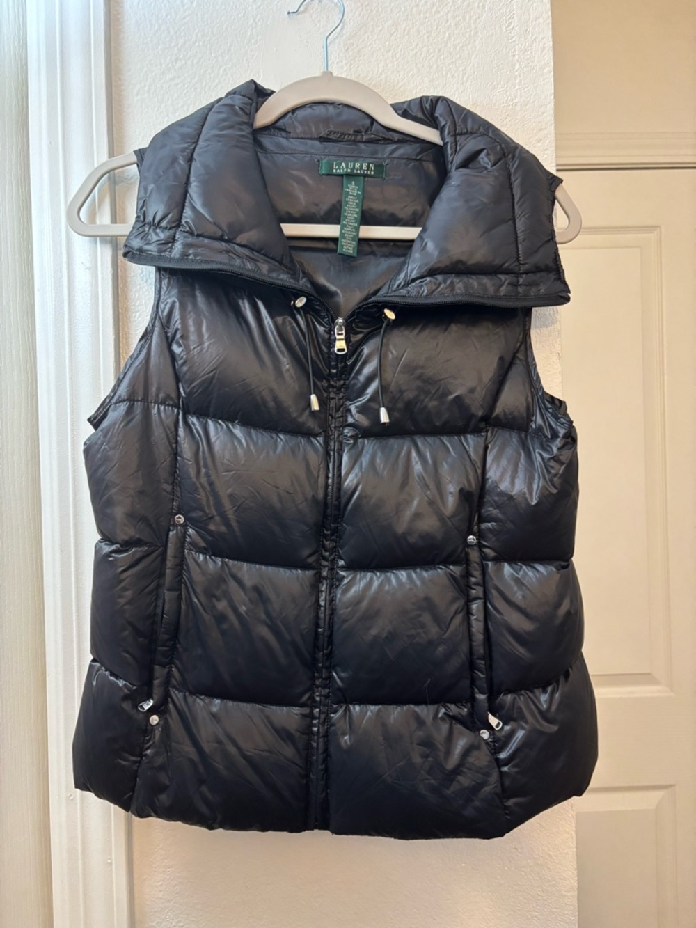 Ralph Lauren Black Quilted Hooded Puffer Vest